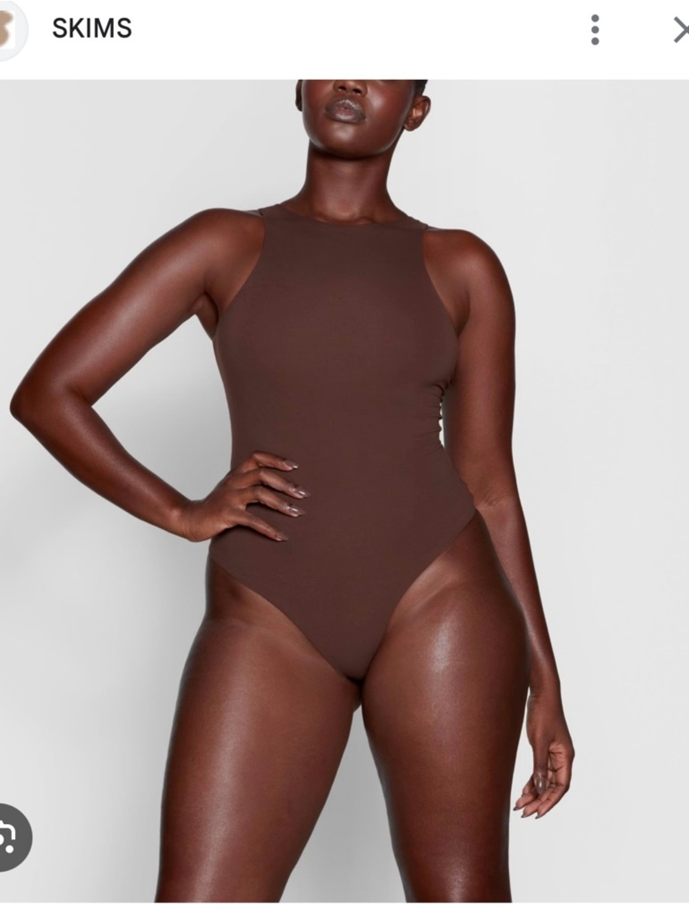 SKIMS Brown Sleeveless High-Neck Bodysuit